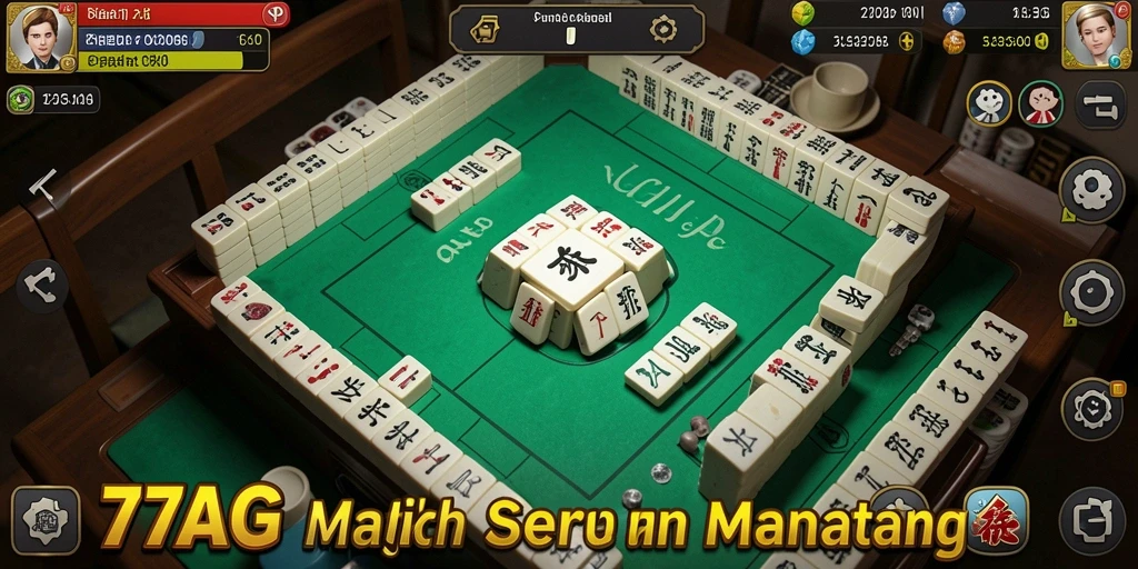 Screenshot utama 77AG menampilkan gameplay Mahjong yang seru.