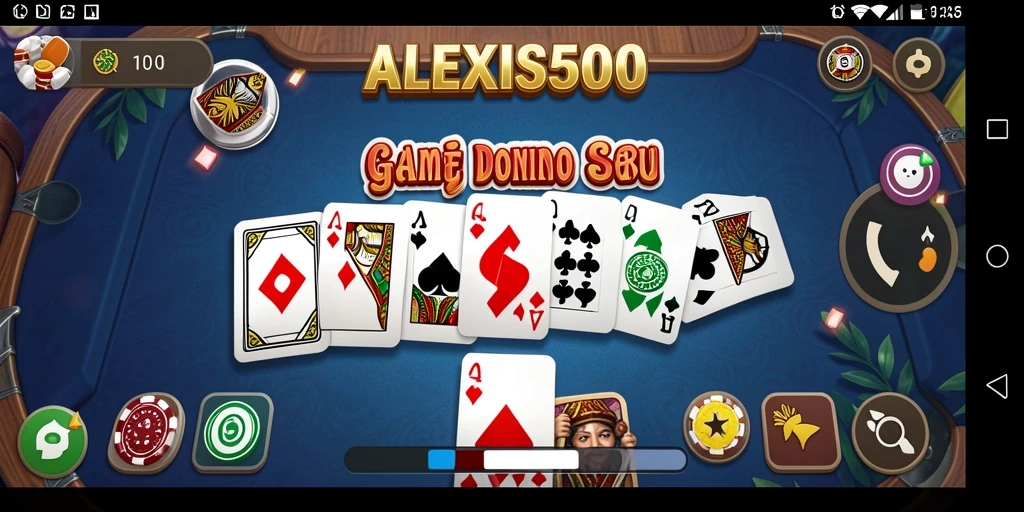 Tangkapan layar ALEXIS500 menampilkan gameplay menarik dalam permainan Domino.