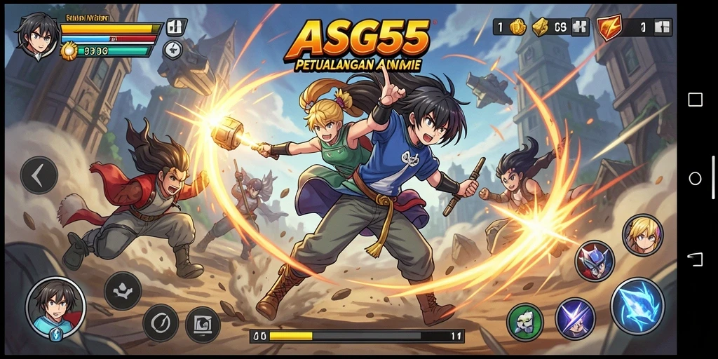 Menampilkan gameplay seru di dunia anime yang penuh warna.