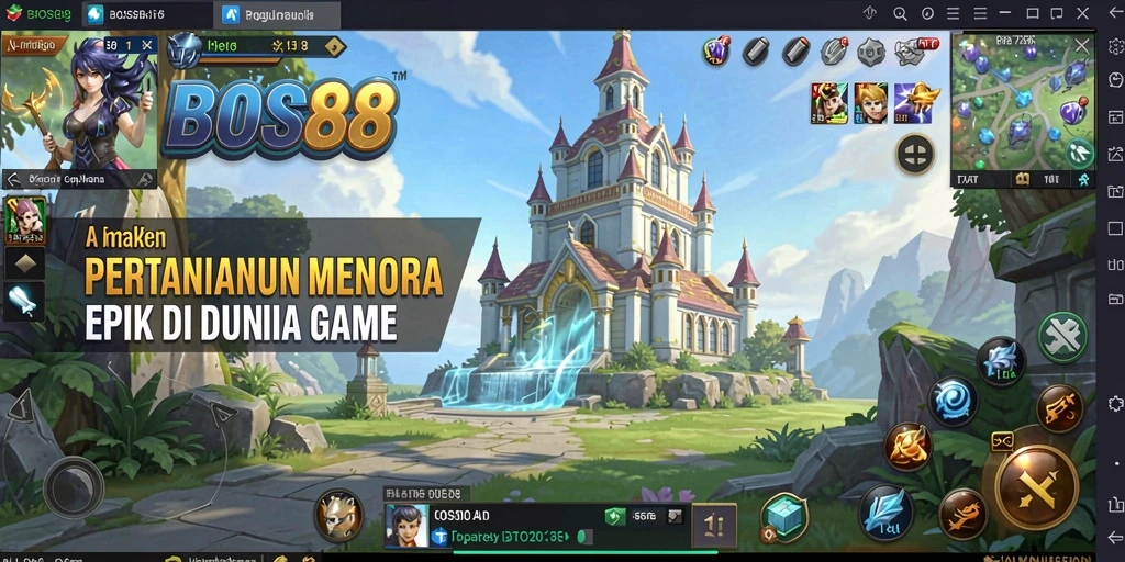 Tampilan gameplay seru Tower Defense di BOS88.