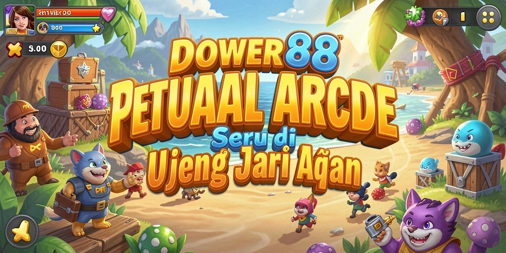 Tampilan aksi seru dalam permainan arcade DOWER88.