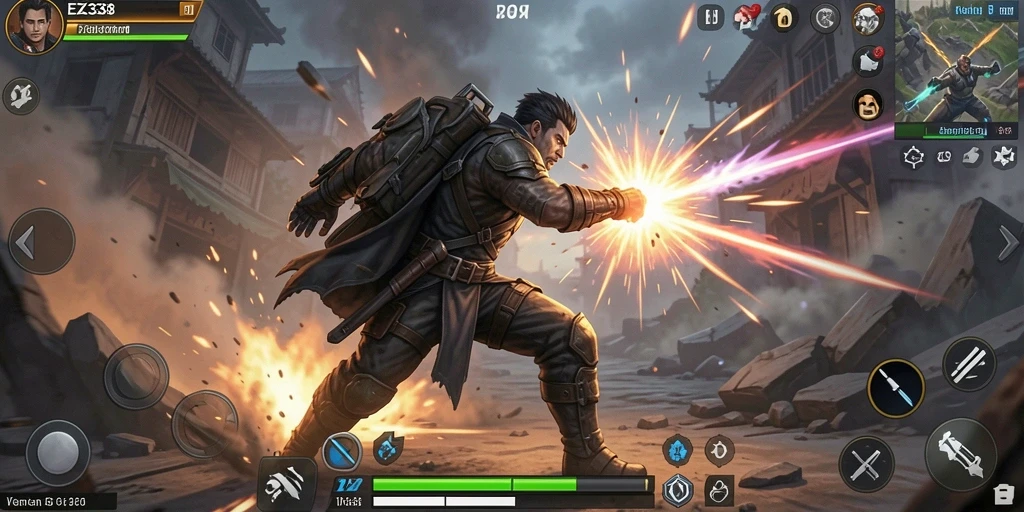Tampilan gameplay menegangkan dari EZ338 dengan aksi yang mendebarkan.