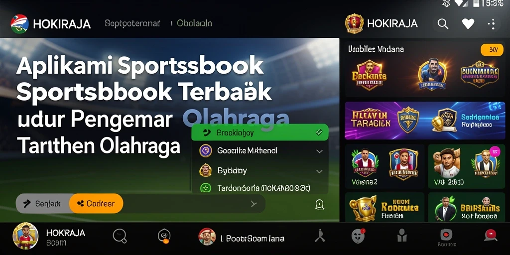 Screenshot HOKIRAJA menampilkan antarmuka aplikasi Sportsbook yang menarik.