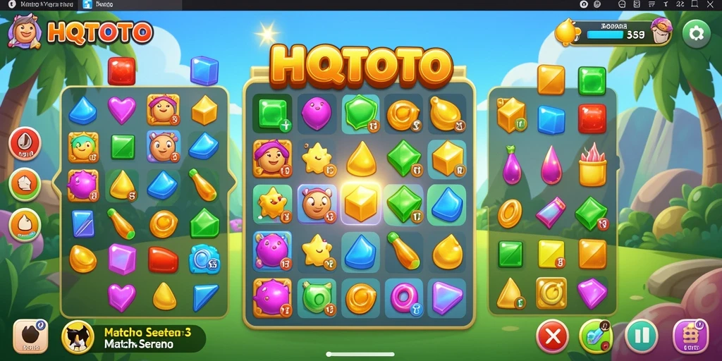 Tampilan menarik dari gameplay HQTOTO dalam game Match-3.