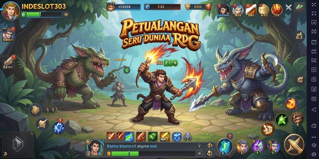 Tangkapan layar gameplay RPG INDESLOT303 yang menampilkan aksi seru dan petualangan mendebarkan.