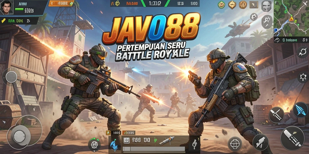 Screenshot gameplay seru dalam pertempuran Battle Royale di JAVO88.