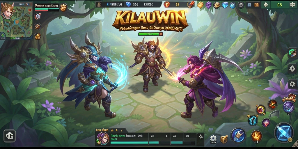Tangkapan layar gameplay KILAUWIN yang menunjukkan aksi seru dalam MMORPG.