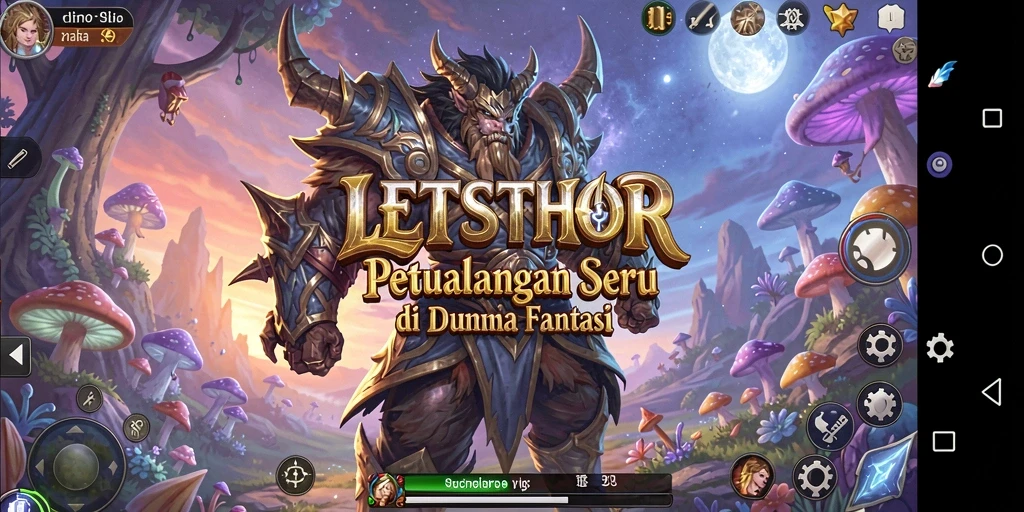 Screenshot LETSTHOR menampilkan aksi seru dalam petualangan fantastis.