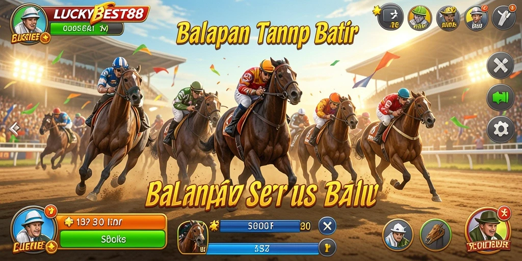 Gameplay seru LUCKYBEST88 dengan aksi balapan yang dramatis.