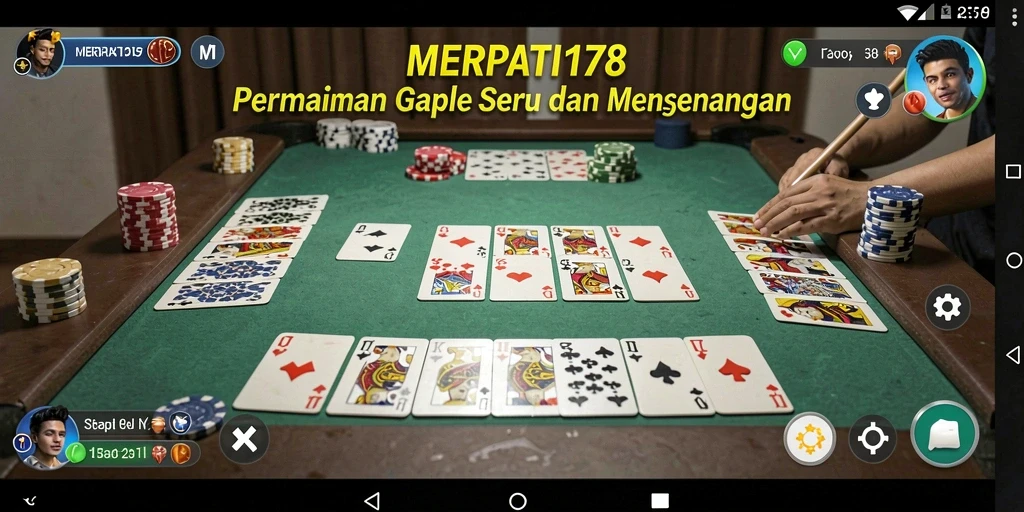 Tampilan seru permainan Gaple di MERPATI178.