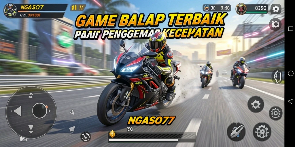 Tampilan menegangkan dari balapan motor di NGASO77.