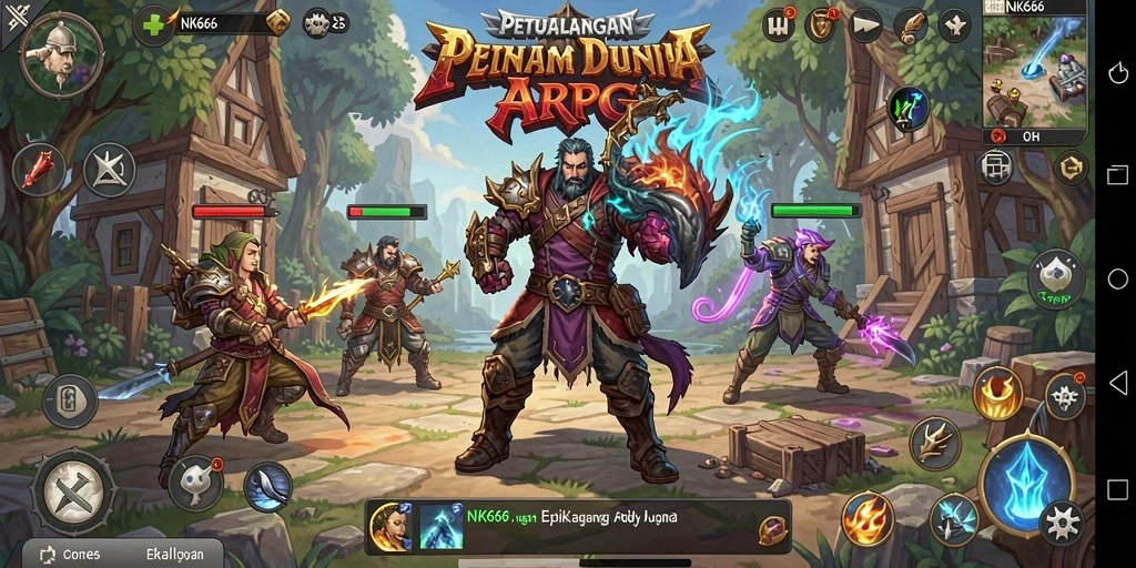 Screenshot menunjukkan aksi seru dalam pertempuran NK666 yang dinamis.