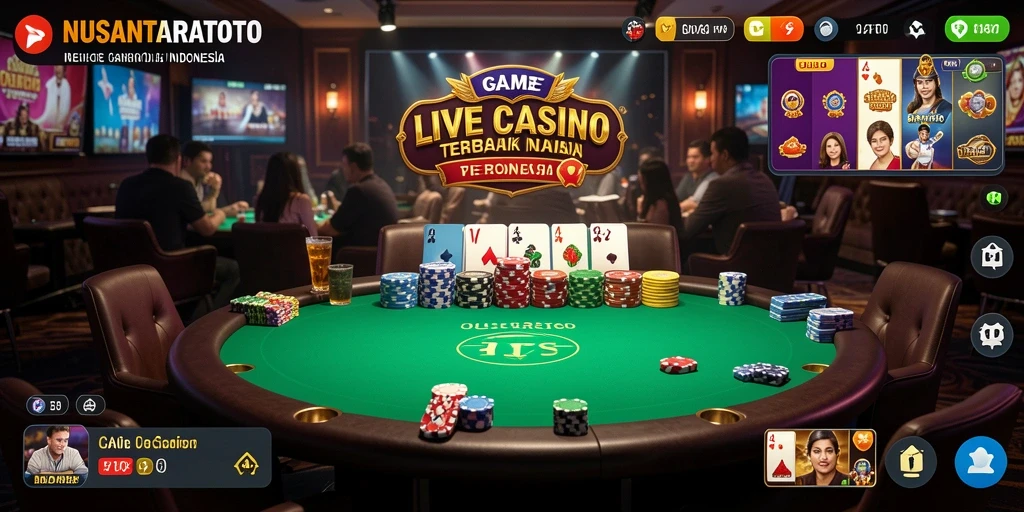 Tampilan layar permainan Live Casino NUSANTARATOTO yang menarik dan interaktif.
