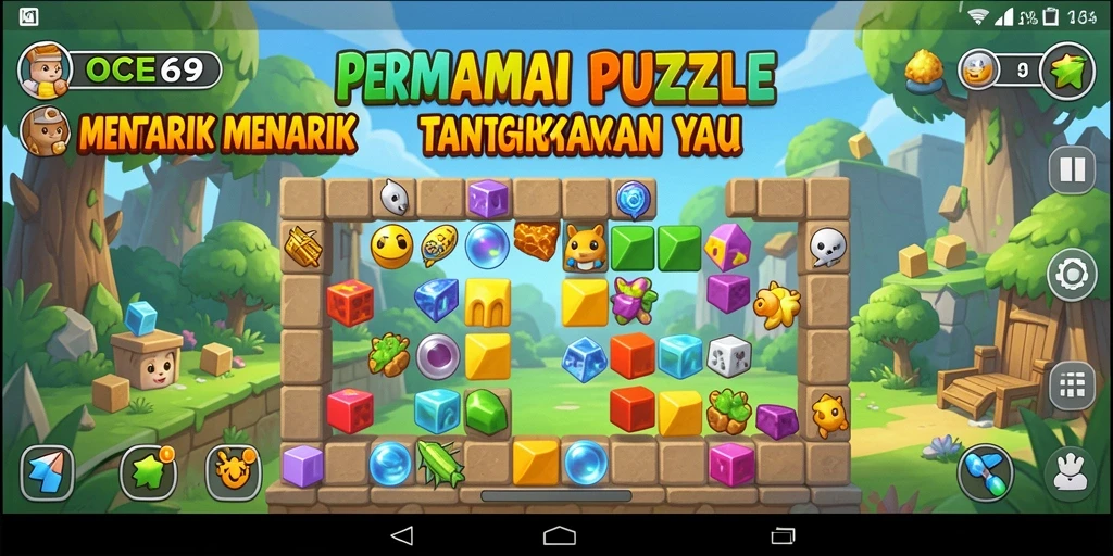 Screenshot menunjukkan gameplay Puzzle yang menantang dan menyenangkan.