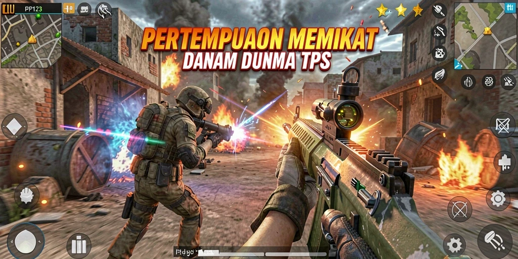 Tampilan gameplay menarik dari PP123 dalam mode TPS.