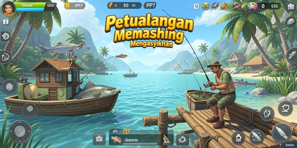 Screenshot PP7 menampilkan suasana memancing yang seru dan realistis.