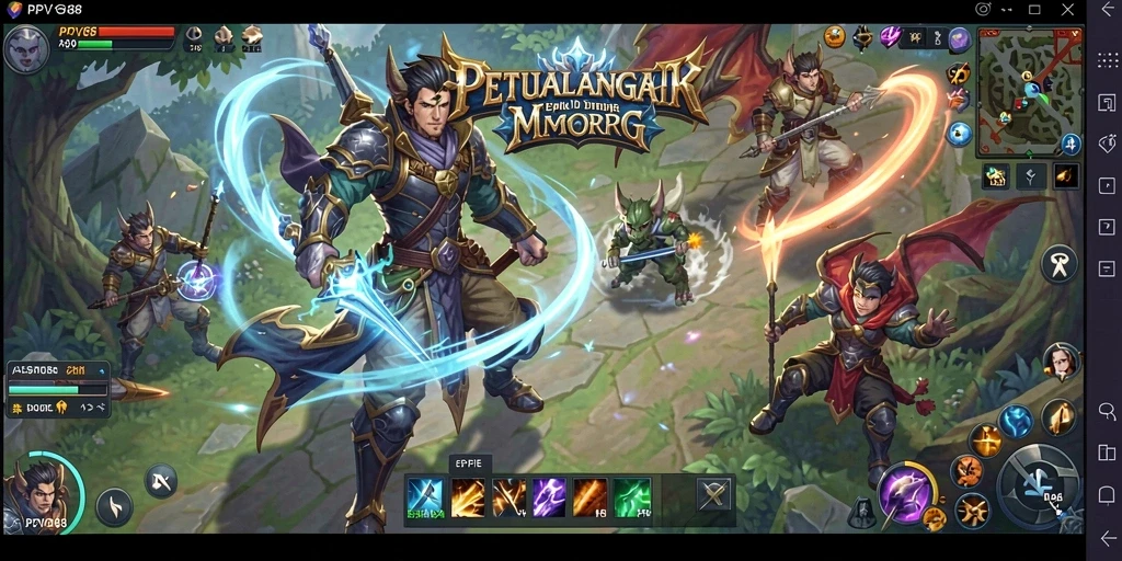 Screenshot gameplay PPV88 menampilkan pertarungan seru di dunia MMORPG.