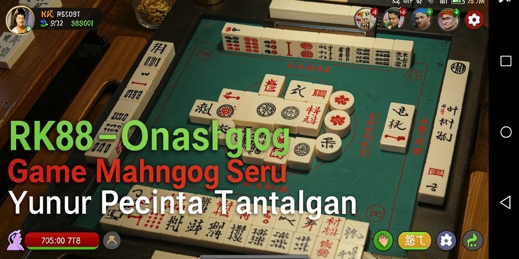 Tampilan seru gameplay Mahjong di RK88 dengan grafis yang menawan.
