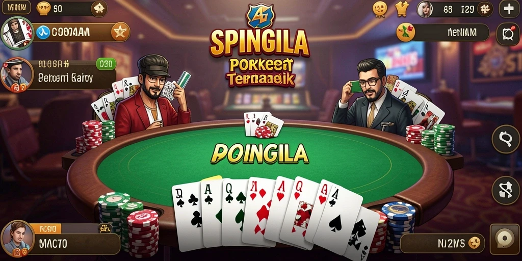 Gameplay menarik dari SPINGILA dengan pemain aktif saat bermain Poker.
