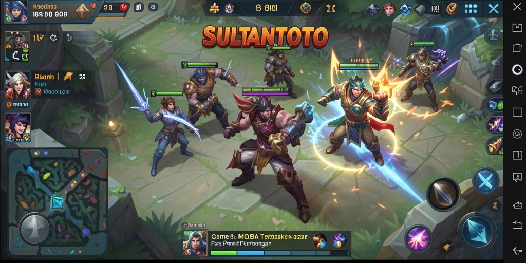 Tampilan aksi seru dalam gameplay SULTANTOTO MOBA.