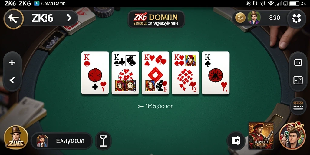 Screenshot gameplay ZK6 dengan tampilan domino yang menarik.